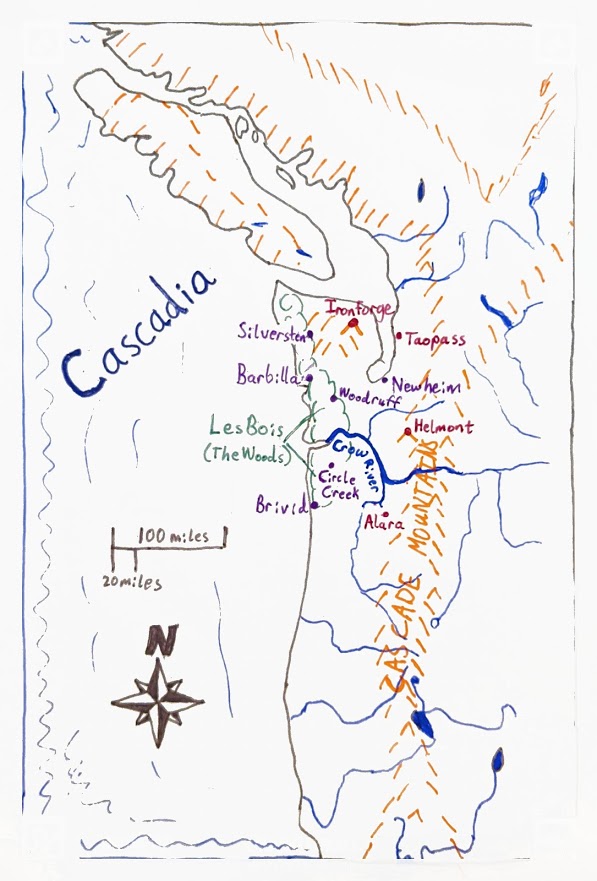 Map of the Cascadia region of the Polaris setting. This map is 500 miles wide by 740 miles tall.